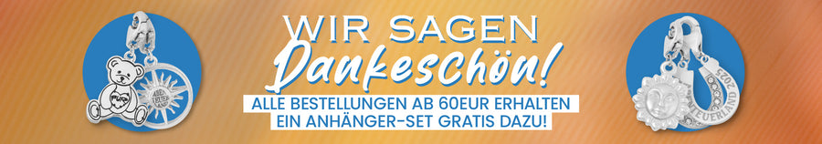 Wir sagen Dankeschön_Alle Bestellungen ab 60EUR erhalten ein Anhänger-Set gratis dazu.